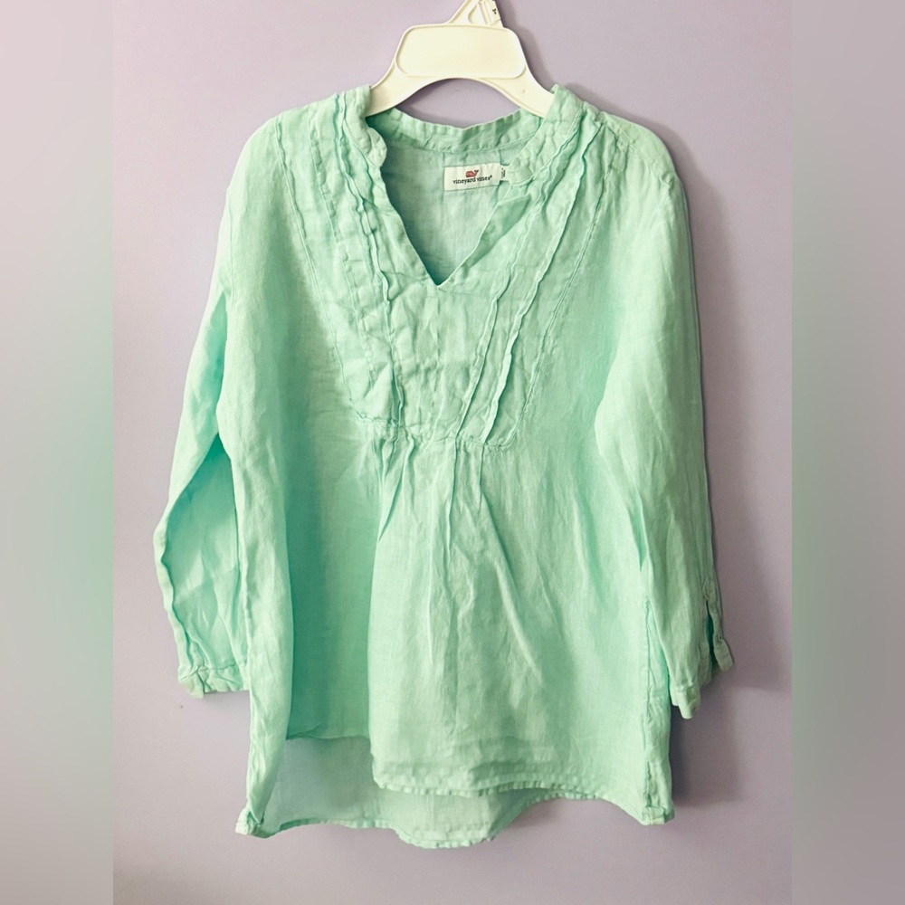 Vineyard Vines Light Green Blouse Women’s Small
